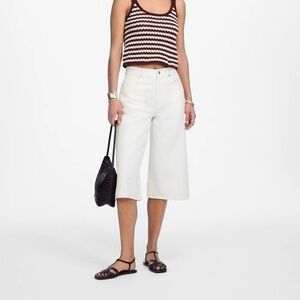Madewell Rigid Denim Culottes Jean in Pure White Size 28